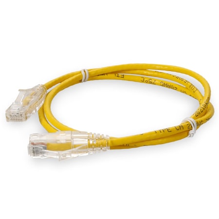 Add-On 2FT RJ-45 MALE TO RJ-45 MALE STRAIGHT YELLOW CAT6 SLIM UTP COPPER PVC ADD-2FSLCAT6-YW